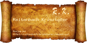 Reitenbach Krisztofer névjegykártya